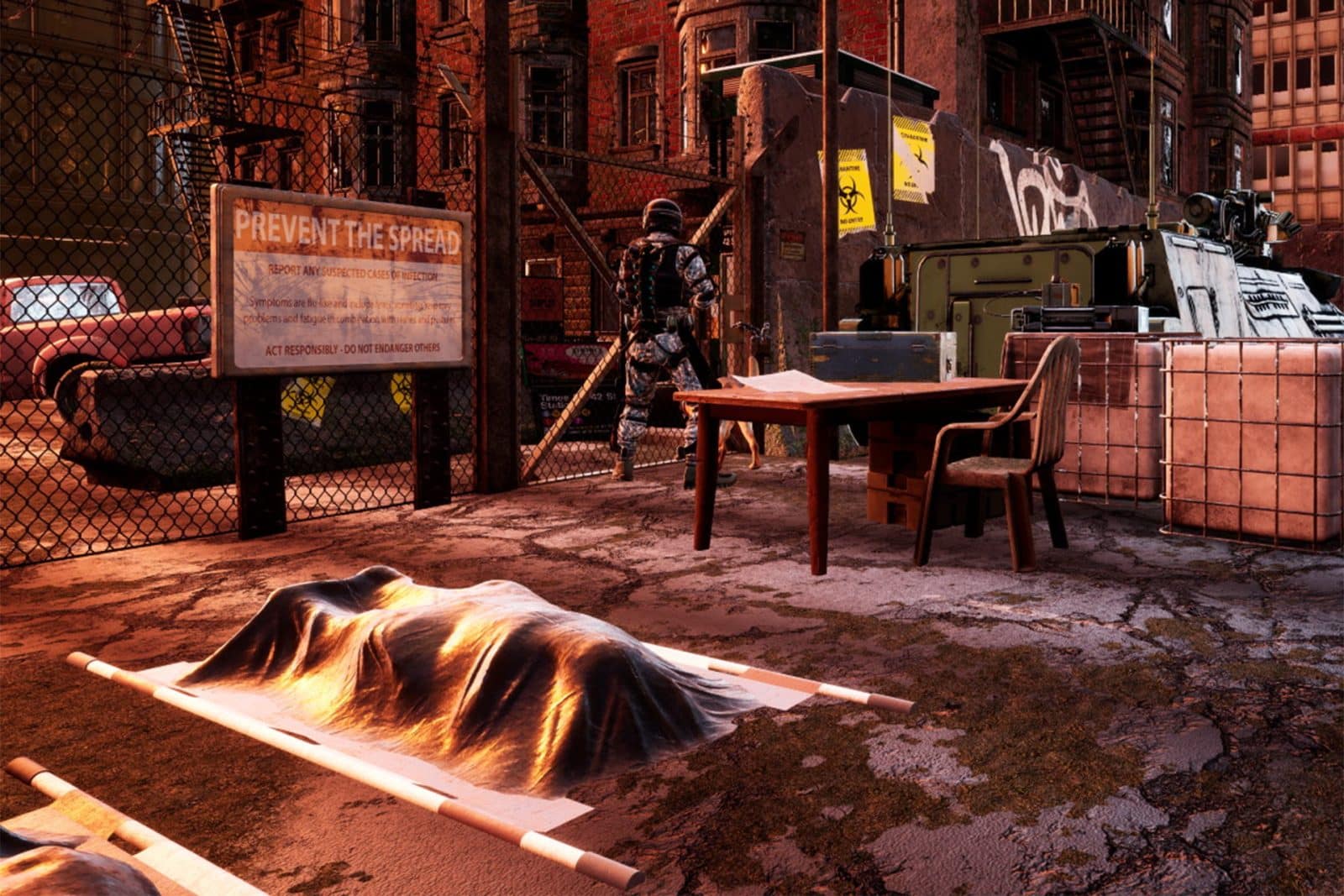 Een verlaten straat in New York in Rotten Apple
